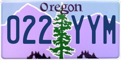 OR license plate 022YYM