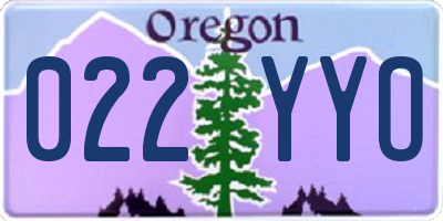 OR license plate 022YYO