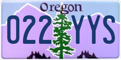 OR license plate 022YYS
