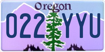 OR license plate 022YYU