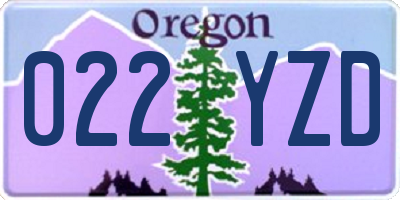 OR license plate 022YZD