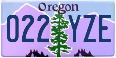 OR license plate 022YZE
