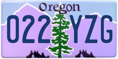 OR license plate 022YZG