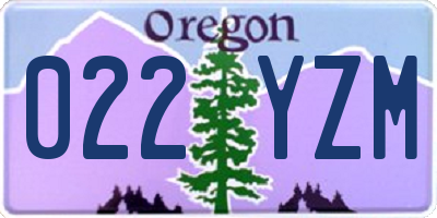 OR license plate 022YZM