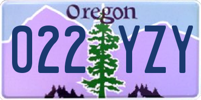OR license plate 022YZY