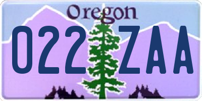 OR license plate 022ZAA