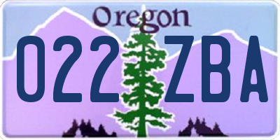 OR license plate 022ZBA