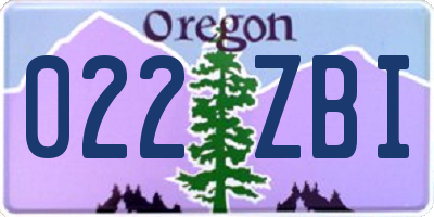 OR license plate 022ZBI