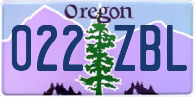 OR license plate 022ZBL