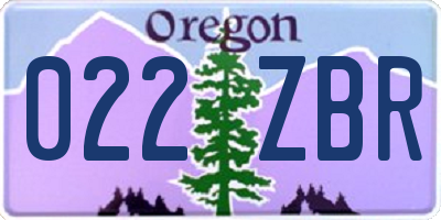 OR license plate 022ZBR