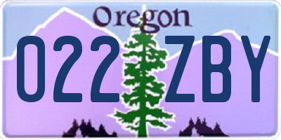 OR license plate 022ZBY