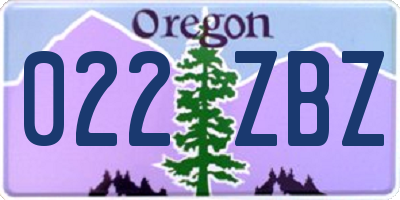 OR license plate 022ZBZ