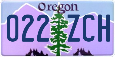 OR license plate 022ZCH