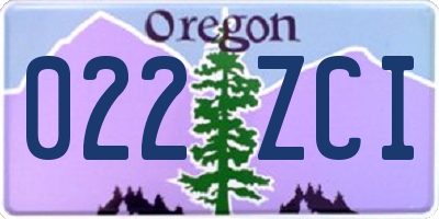 OR license plate 022ZCI