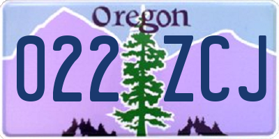 OR license plate 022ZCJ