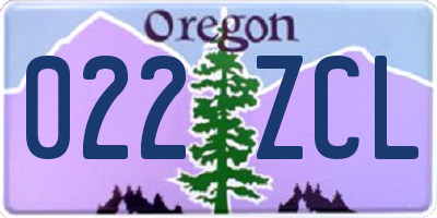 OR license plate 022ZCL