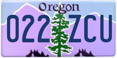 OR license plate 022ZCU
