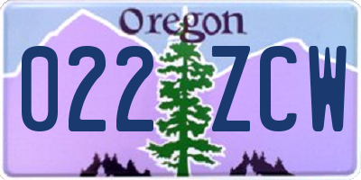 OR license plate 022ZCW