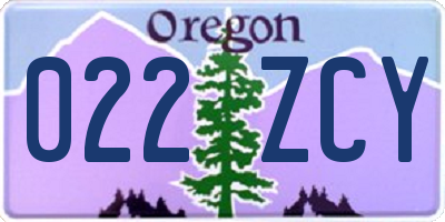 OR license plate 022ZCY