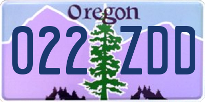OR license plate 022ZDD
