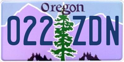 OR license plate 022ZDN