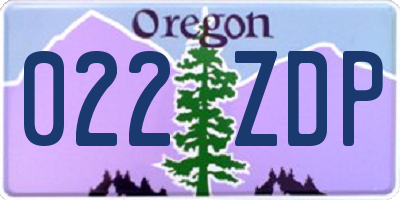 OR license plate 022ZDP