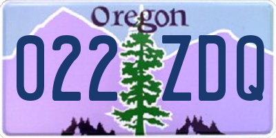 OR license plate 022ZDQ