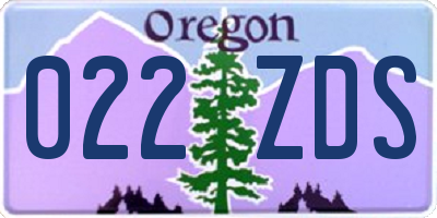 OR license plate 022ZDS