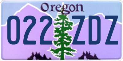 OR license plate 022ZDZ