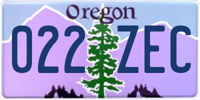 OR license plate 022ZEC