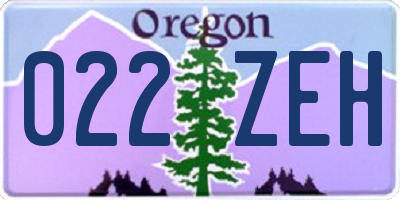 OR license plate 022ZEH
