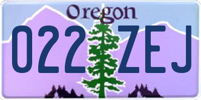 OR license plate 022ZEJ