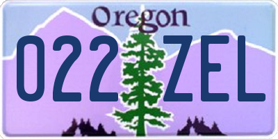 OR license plate 022ZEL