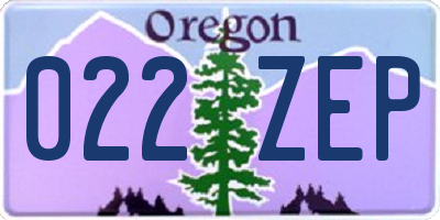 OR license plate 022ZEP