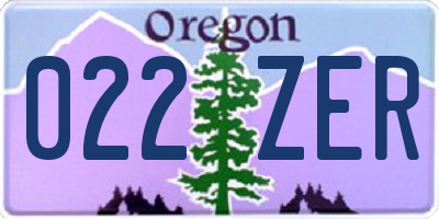 OR license plate 022ZER