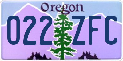 OR license plate 022ZFC