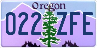 OR license plate 022ZFE