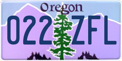 OR license plate 022ZFL