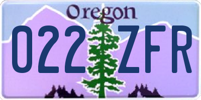 OR license plate 022ZFR