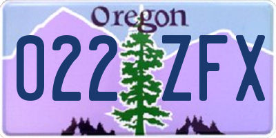 OR license plate 022ZFX