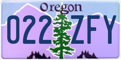 OR license plate 022ZFY