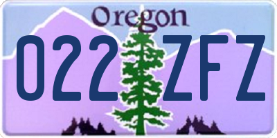 OR license plate 022ZFZ