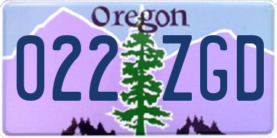 OR license plate 022ZGD
