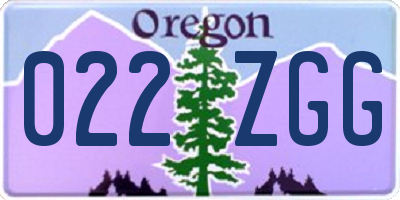 OR license plate 022ZGG
