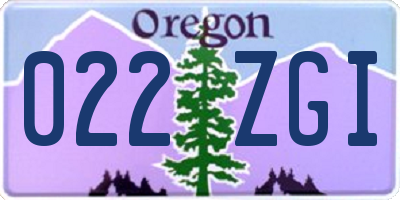OR license plate 022ZGI