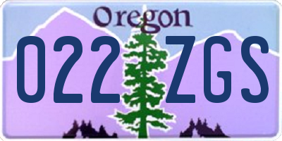OR license plate 022ZGS