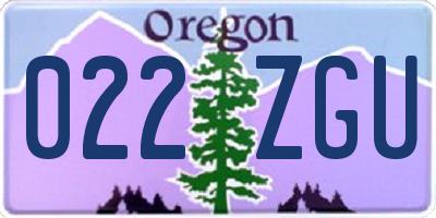 OR license plate 022ZGU