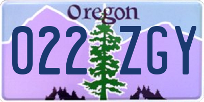 OR license plate 022ZGY