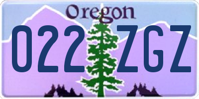 OR license plate 022ZGZ