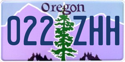 OR license plate 022ZHH